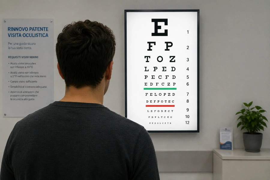 Persona che effettua visita per rinnovo patente - Immagine generata con AI